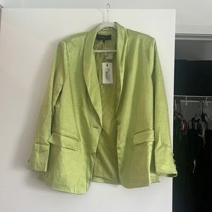BRAND NEW Medium satin lime green Blazer